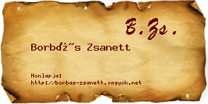 Borbás Zsanett névjegykártya